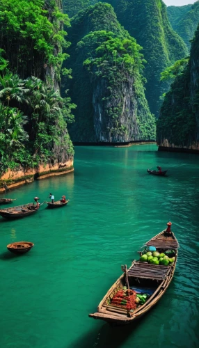 khao phing kan,halong bay,boat landscape,southeast asia,vietnam,teal blue asia,thailand,phuket province,philippines scenery,vietnam's,viet nam,ham ninh,emerald sea,canoes,phang nga bay,philippines,row boats,thai,guilin,fishing boats,Illustration,Black and White,Black and White 27