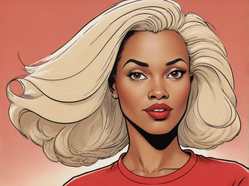 blonde woman,african american woman,comic halftone woman,marylyn monroe - female,head woman,afro-american,adobe illustrator,captain marvel,afroamerican,coloring,black women,coloring outline,black woman,artificial hair integrations,illustrator,maria bayo,rosa ' amber cover,retro woman,sci fiction illustration,popart,Illustration,American Style,American Style 14