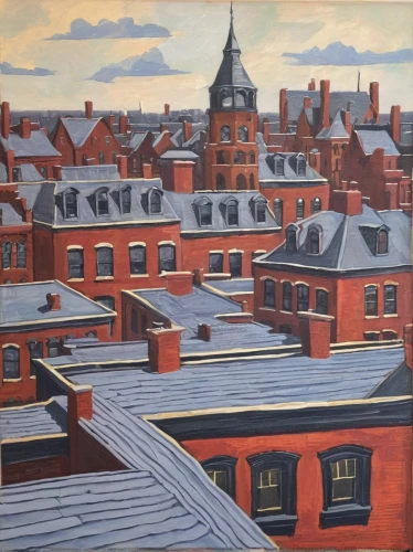 row houses,red bricks,red brick,speicherstadt,chimneys,townhouses,townscape,delft,row of houses,gallaudet university,david bates,red brick wall,eastgate street chester,town house,roofs,art academy,saint john,city scape,blocks of houses,city buildings,Illustration,Black and White,Black and White 22