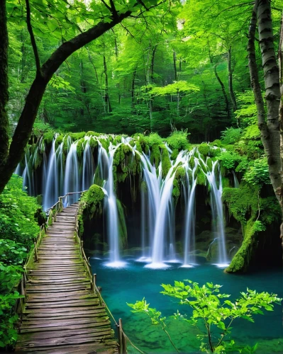 green waterfall,plitvice,green forest,green trees with water,green landscape,waterfalls,nature landscape,fairytale forest,landscapes beautiful,forest landscape,beautiful landscape,mountain spring,natural scenery,fairy forest,aaa,background view nature,landscape background,japan landscape,beautiful japan,water fall,Art,Classical Oil Painting,Classical Oil Painting 10