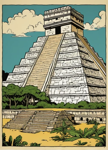 chichen-itza,chichen itza,maya civilization,yucatan,pyramid,step pyramid,eastern pyramid,maya city,aztec,temples,pyramids,stone pyramid,mesoamerican ballgame,cancun,mexican calendar,kharut pyramid,cool woodblock images,caatinga,ancient civilization,khufu,Illustration,Vector,Vector 15