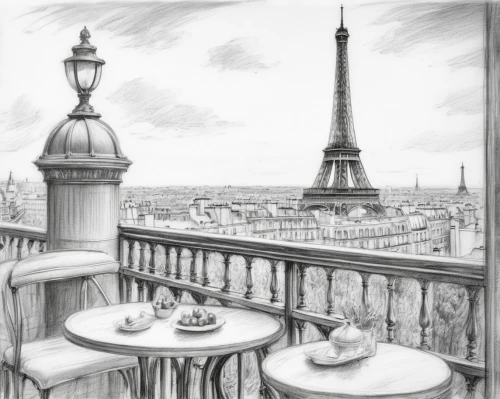 watercolor paris balcony,paris cafe,paris clip art,parisian coffee,paris balcony,watercolor paris,bistrot,universal exhibition of paris,paris,pencil drawings,french coffee,balcon de europa,french windows,tearoom,french digital background,roof terrace,french food,bistro,french,chalk drawing,Illustration,Black and White,Black and White 35