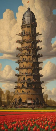 tower of babel,opium poppies,chinese architecture,tulip festival,asian architecture,animal tower,bird tower,chinese art,dongfang meiren,stone pagoda,chinese temple,citadel,china,bird kingdom,temples,pagoda,steel tower,studio ghibli,novruz,pigeon house,Conceptual Art,Daily,Daily 29