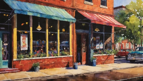 watercolor shops,watercolor cafe,watercolor tea shop,flower shop,ohio paint street chillicothe,store fronts,color pencil,deli,yolanda's-magnolia,colored pencil background,oil painting,eastern market,richmond,adams morgan,colored pencil,detail shot,store front,awnings,french quarters,pastry shop,Illustration,Paper based,Paper Based 03