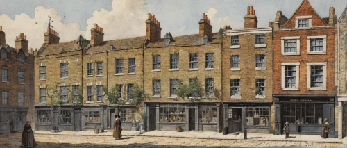 old street,july 1888,david bates,eastgate street chester,london buildings,fuller's london pride,1905,goldsmith,row houses,1906,lovat lane,old avenue,townscape,1900s,street scene,john atkinson grimshaw,cordwainer,vauxhall,1921,townhouses,Illustration,Japanese style,Japanese Style 10