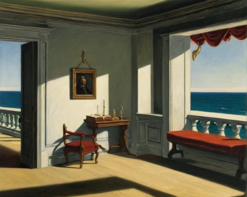 danish room,landscape with sea,window with sea view,sitting room,partiture,paintings,dining room,barberini,italian painter,study room,blue room,seaside view,dining table,one-room,oberlo,meticulous painting,sea view,painting,balcon de europa,wade rooms,Conceptual Art,Fantasy,Fantasy 27
