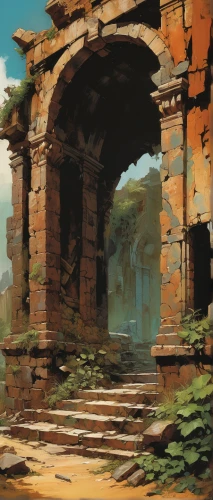 ruins,ancient city,ruin,the ruins of the,ancient buildings,mausoleum ruins,ancient,lost place,castle ruins,arches,pillars,archway,study,roman ruins,gateway,artemis temple,lost places,lostplace,industrial ruin,bastion,Conceptual Art,Oil color,Oil Color 04