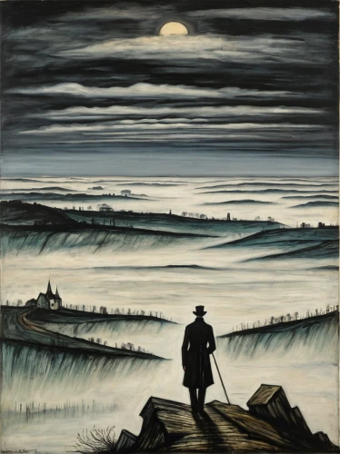 david bates,man at the sea,cool woodblock images,pilgrim,vincent van gough,night scene,breton,vincent van gogh,olle gill,constable,hans christian andersen,fisherman,the wanderer,night watch,landscape with sea,bram stoker,el mar,the night of kupala,braque d'auvergne,post impressionism,Art,Artistic Painting,Artistic Painting 01