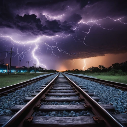 lightning bolt,train shocks,lightning storm,lightning strike,through-freight train,lightning,railway track,railway tracks,electric train,thunderstorm,queensland rail,lightening,conductor tracks,railroad track,rail traffic,train track,railroad tracks,nature's wrath,railtrack,train of thought,Photography,Documentary Photography,Documentary Photography 19