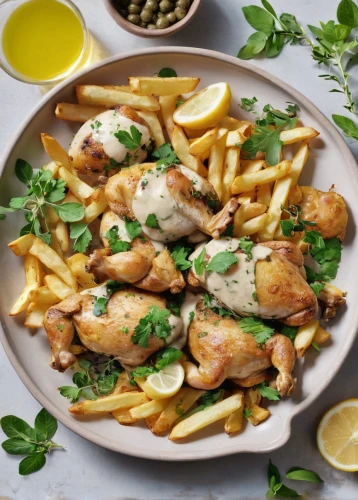 chicken and chips,lemon chicken,chicken drumsticks,grilled chicken,chicken dish,souvlaki,white cut chicken,polish chicken,schnitzel with fries,penne alla vodka,chicken tenders,fish and chips,chicken wings,roast chicken,greek food,ekmek kadayıfı,chicken barbecue,mediterranean cuisine,brakel chicken,grünfüßiges pond chicken,Unique,Pixel,Pixel 02