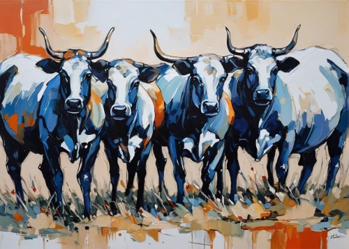 oxen,cow herd,horned cows,heifers,cows,cows on pasture,livestock,galloway cattle,herd of goats,cattle,dairy cows,cattles,simmental cattle,milk cows,cattle show,mountain cows,dairy cattle,buffalo herd,holstein cattle,ruminants,Conceptual Art,Oil color,Oil Color 08