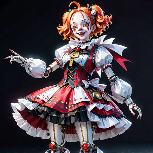 horror clown,painter doll,queen of hearts,artist doll,harlequin,killer doll,scary clown,cloth doll,creepy clown,marionette,the japanese doll,pierrot,female doll,japanese doll,clown,doll figure,harley quinn,dress doll,doll dress,mime artist,Anime,Anime,General