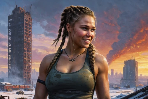 insurgent,divergent,cornrows,post apocalyptic,sci fiction illustration,katniss,rosa ' amber cover,elaeis,dwarf sundheim,callisto,samara,cyberpunk,dystopian,braids,fallout4,jaya,heroic fantasy,city ​​portrait,chainlink,braiding,Conceptual Art,Fantasy,Fantasy 29