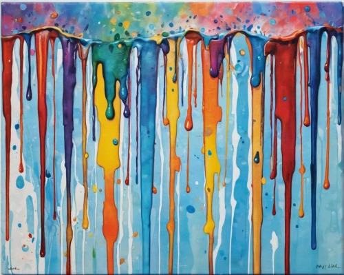 water dripping,shower curtain,abstract painting,watercolor tassels,drips,dripping,cascading,colorful water,raindrops,rain stick,paint brushes,rainwater drops,harmony of color,boho art,abstract artwork,watercolor paint strokes,drop of rain,icicles,splash of color,colorful background,Conceptual Art,Graffiti Art,Graffiti Art 08