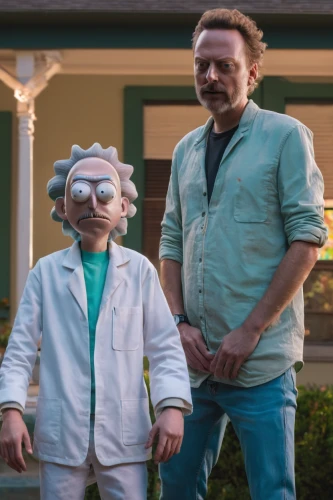 ventriloquist,american gothic,herring family,dad and son outside,puppets,beaker,halloween2019,halloween 2019,halloween costumes,it,caper family,breaking bad,cgi,suit actor,filmjölk,cartoon doctor,halloween costume,eleven,dad and son,peter,Photography,General,Natural