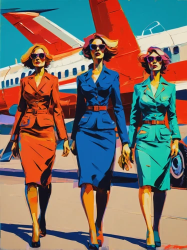 stewardess,southwest airlines,flight attendant,retro women,retro pin up girls,cool pop art,pop art style,modern pop art,pin up girls,douglas dc-6,retro 1950's clip art,vintage illustration,vintage girls,vintage women,pop art colors,travel poster,douglas dc-7,airline travel,pin-up girls,douglas dc-4,Conceptual Art,Oil color,Oil Color 21