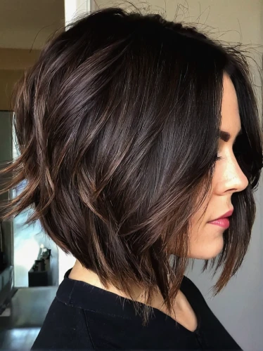 layered hair,asymmetric cut,smooth hair,bob cut,updo,cg,hairstyle,chopped,brunette,chopped off,haired,hair shear,tamed,trend color,semi-profile,half profile,natural color,haircut,feathered hair,hair,Art,Classical Oil Painting,Classical Oil Painting 22