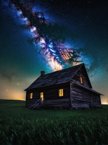 the milky way,astronomy,the night sky,starry night,meteor shower,milky way,night sky,starry sky,milkyway,lonely house,astronomer,tobacco the last starry sky,nightsky,log home,stargazing,galaxy collision,perseids,astrophotography,log cabin,perseid,Illustration,Realistic Fantasy,Realistic Fantasy 07
