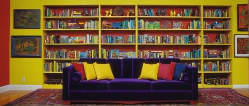 bookshelves,book wall,bookcase,bookshelf,reading room,sitting room,color wall,yellow wall,armchair,shelving,great room,interior decor,children's room,interior design,children's interior,livingroom,contemporary decor,interior decoration,one-room,book collection,Conceptual Art,Daily,Daily 19