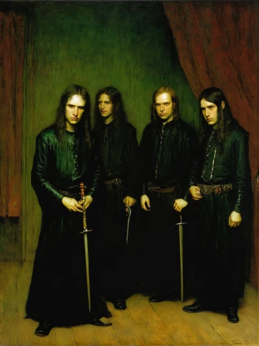 monks,clergy,musketeers,gothic portrait,musicians,carpathian,neophyte,orchestra,violinists,orchesta,contemporary witnesses,bishop's staff,dance of death,masons,paintings,fryderyk chopin,testament,english billiards,vampires,musical ensemble,Art,Classical Oil Painting,Classical Oil Painting 44