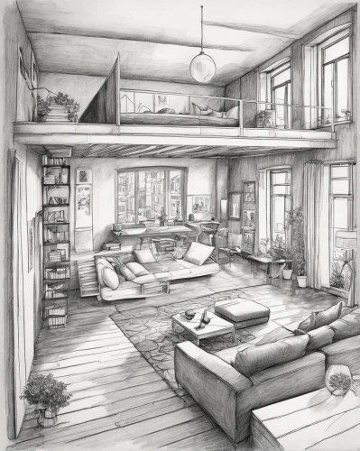 house drawing,an apartment,dormitory,loft,abandoned room,attic,apartment,renovation,home interior,core renovation,livingroom,living room,houseboat,shared apartment,floorplan home,renovate,pencil drawings,interiors,rooms,cabin,Illustration,Black and White,Black and White 30