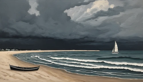 david bates,sea storm,stormy sea,seascape,beach landscape,fishing boats,dark beach,sailing boats,storm clouds,sea landscape,sailing-boat,boat on sea,sailing boat,seascapes,sail boat,sailboats,world digital painting,dark clouds,boat landscape,storm,Illustration,Abstract Fantasy,Abstract Fantasy 05