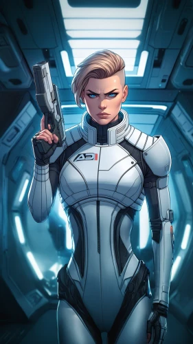 sci fiction illustration,space-suit,spacesuit,cg artwork,sci fi,shepard,space suit,vector girl,scifi,andromeda,heavy object,sci-fi,sci - fi,ronda,girl with gun,symetra,game illustration,infiltrator,droid,robot in space