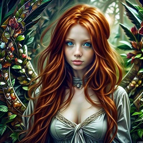 poison ivy,fantasy portrait,fantasy art,red-haired,redheads,faery,dryad,celtic woman,faerie,redhead doll,fairy tale character,the enchantress,fantasy picture,mystical portrait of a girl,redhair,fantasy woman,merida,fae,redheaded,ivy