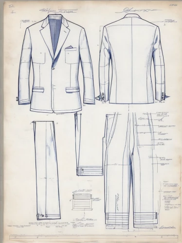 costume design,chef's uniform,men's suit,fashion design,technical drawing,blueprints,blueprint,police uniforms,a uniform,jeans pattern,white-collar worker,the style of the 80-ies,frock coat,sheet drawing,martial arts uniform,men clothes,one-piece garment,garment,tailor,nurse uniform,Unique,Design,Blueprint