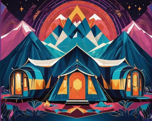 tipi,campsite,gypsy tent,wigwam,tent,knight tent,tents,campground,temples,yurts,tepee,mountain huts,carnival tent,indian tent,airbnb icon,mountain settlement,mountains,camping tipi,lodge,volcano,Illustration,Vector,Vector 16