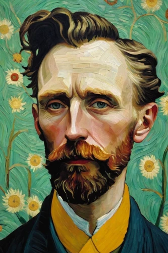 vincent van gogh,vincent van gough,casement,beard flower,self-portrait,flanders,marigolds,oil on canvas,david bates,oil painting on canvas,abraham lincoln,painting technique,lincoln blackwood,lincoln,abe,denali,self portrait,oil painting,tilda,handlebar,Illustration,Abstract Fantasy,Abstract Fantasy 05