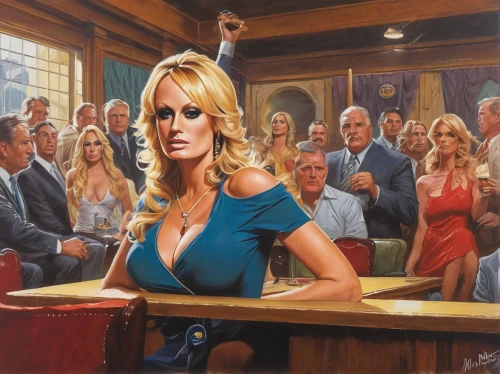 blonde woman,45,barmaid,politician,bartender,the girl's face,boardroom,popular art,jury,annemone,modern pop art,unique bar,secretary,donald trump,farrah fawcett,blond girl,art painting,lawyer,blonde girl,dartboard,Illustration,Retro,Retro 14