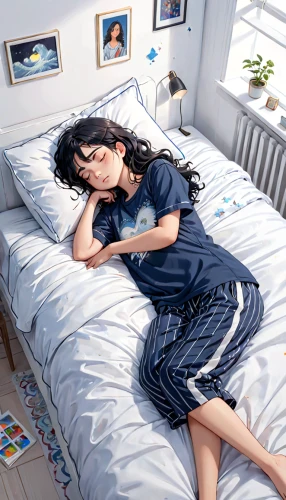 woman on bed,duvet cover,girl in bed,blue pillow,bed linen,morning illusion,the girl in nightie,sci fiction illustration,bedding,duvet,depressed woman,bed,bed sheet,stressed woman,woman thinking,the girl is lying on the floor,housekeeper,sleeping room,girl in a long,housekeeping,Anime,Anime,General
