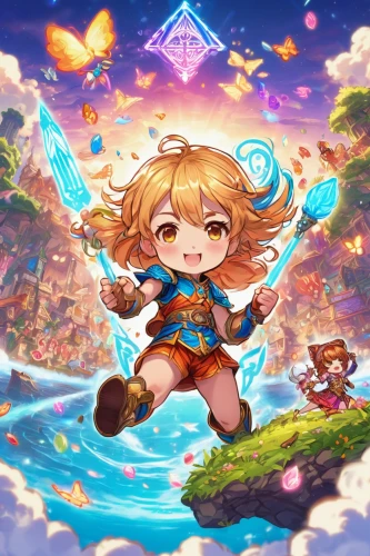 meteora,monsoon banner,adventurer,underwater background,game illustration,flying girl,nora,cg artwork,alibaba,show off aurora,fairy world,minerva,water-the sword lily,vane,rainbow background,merida,candy island girl,child fairy,ocean background,birthday banner background,Illustration,Japanese style,Japanese Style 02