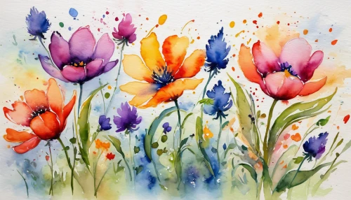 watercolor flowers,watercolour flowers,watercolor floral background,watercolor flower,flower painting,watercolour flower,wild tulips,tulips,tulip flowers,watercolor background,tulip background,watercolor painting,watercolor paint,watercolor,watercolor pencils,two tulips,orange tulips,tulip festival,flower illustrative,watercolor roses,Illustration,Paper based,Paper Based 24