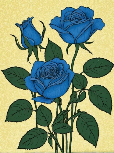 blue rose,rose flower illustration,blue moon rose,blue rose near rail,rose flower drawing,rose png,blue petals,rose drawing,roses pattern,flower painting,blue flowers,illustration of the flowers,blue flower,blue painting,blue background,noble roses,rose roses,vincent van gough,yellow rose background,flower illustration,Illustration,Retro,Retro 23