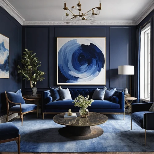 blue room,mazarine blue,sitting room,blue painting,apartment lounge,modern decor,living room,danish furniture,contemporary decor,cobalt blue,livingroom,blue pillow,chaise lounge,royal blue,shades of blue,interior design,himilayan blue poppy,interior decor,navy blue,blue hydrangea,Illustration,Abstract Fantasy,Abstract Fantasy 21