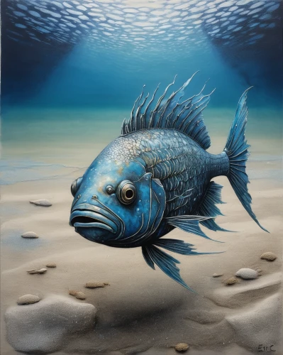 coelacanth,blue fish,blue stripe fish,cichlid,cabezon (fish),porcupine fishes,deep sea fish,barramundi,pallet surgeonfish,fish in water,forage fish,underwater fish,thunnus,rhino fish,marine fish,trigger fish,garp fish,fish-surgeon,bony-fish,blue angel fish,Illustration,Abstract Fantasy,Abstract Fantasy 18