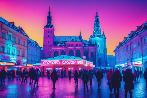 colorful city,warsaw,krakow,pink city,katowice,wroclaw,poznan,poland,zagreb,riga,leipzig,vienna,munich,prague,vilnius,new-ulm,brussels,moscow,brno,colorful facade,Conceptual Art,Sci-Fi,Sci-Fi 28