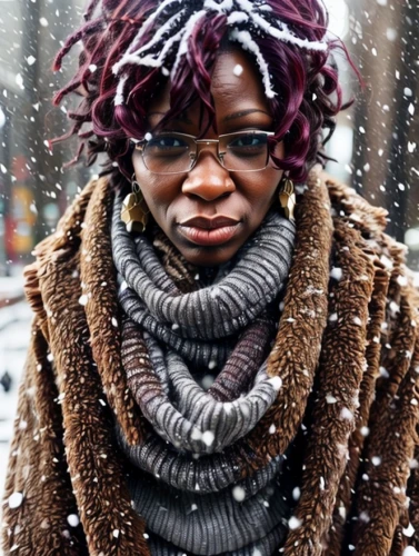 cold winter weather,cold weather,winters,wintry,the snow queen,the cold season,winter storm,eskimo,bundled,snowstorm,winter time,the snow falls,wrapped up,new york streets,cold,winter mood,african american woman,outerwear,winter,hard winter
