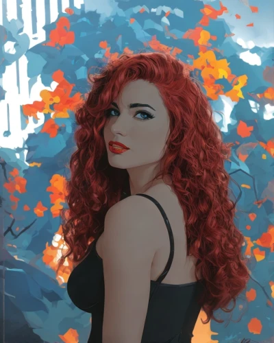 merida,poison ivy,clary,digital painting,red-haired,fiery,red head,black widow,transistor,redhair,red hair,rosa ' amber cover,fantasy portrait,scarlet witch,rusalka,atala,digital illustration,digital art,world digital painting,poppy red,Design Sketch,Design Sketch,Character Sketch