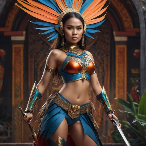 warrior woman,female warrior,pocahontas,fantasy woman,fantasy warrior,goddess of justice,cleopatra,asian costume,mulan,fantasy art,bird of paradise,indonesian women,athena,garuda,patung garuda,paysandisia archon,ancient costume,oriental princess,fantasy picture,filipino,Photography,General,Natural