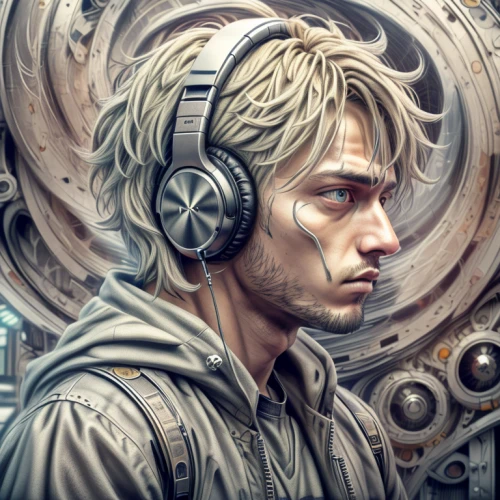 audio player,music player,headphone,sci fiction illustration,listening to music,earphone,audiophile,headphones,headset,musicplayer,headset profile,world digital painting,game illustration,music,music background,kojima,electronic music,walkman,head phones,cybernetics