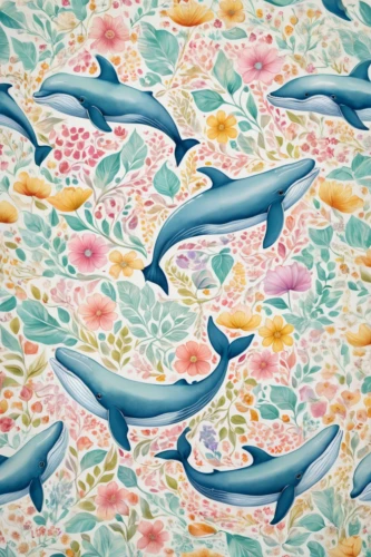 kimono fabric,dolphin background,school of fish,background pattern,japanese wave paper,seamless pattern,flamingo pattern,shoal,fishes,coral fish,mermaid scales background,porpoise,blue sea shell pattern,summer pattern,mermaid background,dolphins,seamless pattern repeat,oceanic dolphins,sea-life,japanese pattern