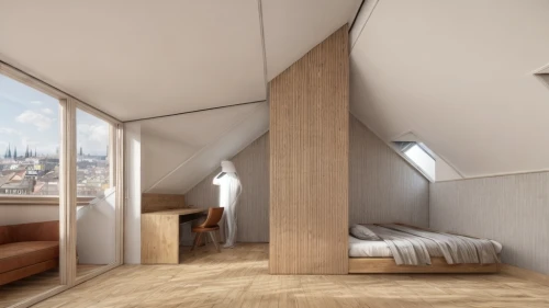 sky apartment,sleeping room,modern room,loft,room divider,pitched,attic,penthouse apartment,cubic house,daylighting,children's bedroom,sky space concept,inverted cottage,canopy bed,shared apartment,bedroom,3d rendering,prefabricated buildings,guest room,snowhotel,Interior Design,Bedroom,Modern,South America Modern Minima