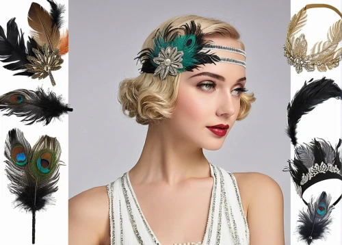 feather headdress,feather jewelry,flapper,art deco wreaths,roaring twenties,roaring 20's,flapper couple,prince of wales feathers,hair accessories,parrot feathers,peacock feathers,headdress,feathers,ostrich feather,headpiece,great gatsby,black feather,roaring twenties couple,color feathers,beak feathers,Photography,Documentary Photography,Documentary Photography 17