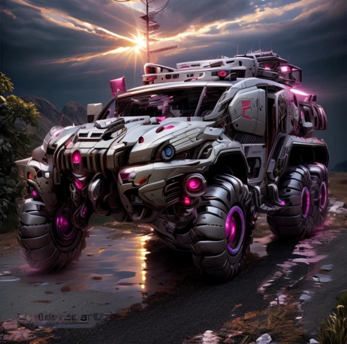 moottero vehicle,atv,monster truck,cybertruck,moon rover,decepticon,warthog,off-road vehicle,off-road car,megatron,mech,pink vector,moon vehicle,subaru rex,new vehicle,mars rover,off road vehicle,transformer,all-terrain vehicle,armored vehicle