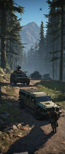 convoy,vehicles,demolition derby,campers,open hunting car,ghost car rally,airfield,medium tactical vehicle replacement,patrol cars,military training area,american tank,new vehicle,tanks,crew cars,battlefield,grizzlies,pine trees,m1a2 abrams,car scrap,self-propelled artillery,Illustration,Realistic Fantasy,Realistic Fantasy 28