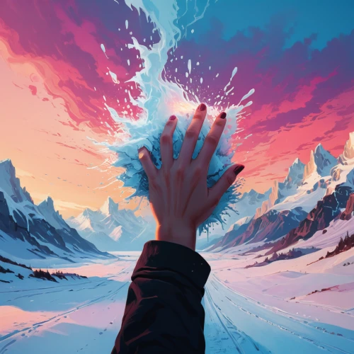 hand digital painting,gradient effect,infinite snow,crevasse,reach out,winter background,snow mountains,glacier,avalanche,himalaya,chasm,reach,artistic hand,tidal wave,glacial,crystalline,the spirit of the mountains,snowdrift,would a background,glaciers,Conceptual Art,Fantasy,Fantasy 32