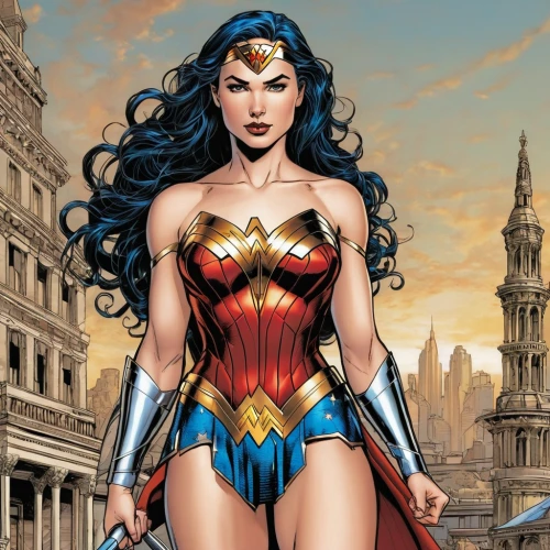 wonder woman city,wonderwoman,wonder woman,super heroine,super woman,goddess of justice,wonder,lasso,figure of justice,head woman,internationalwomensday,happy day of the woman,woman power,superhero background,lady justice,woman strong,strong woman,fantasy woman,comic hero,international women's day,Illustration,American Style,American Style 04